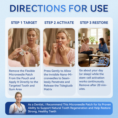 𝐆𝐥𝐢𝐦𝐦𝐞𝐫𝐥𝐲® 🦷 Parche de microagujas con Tideglusib para la reparación de dientes y encías  3.0