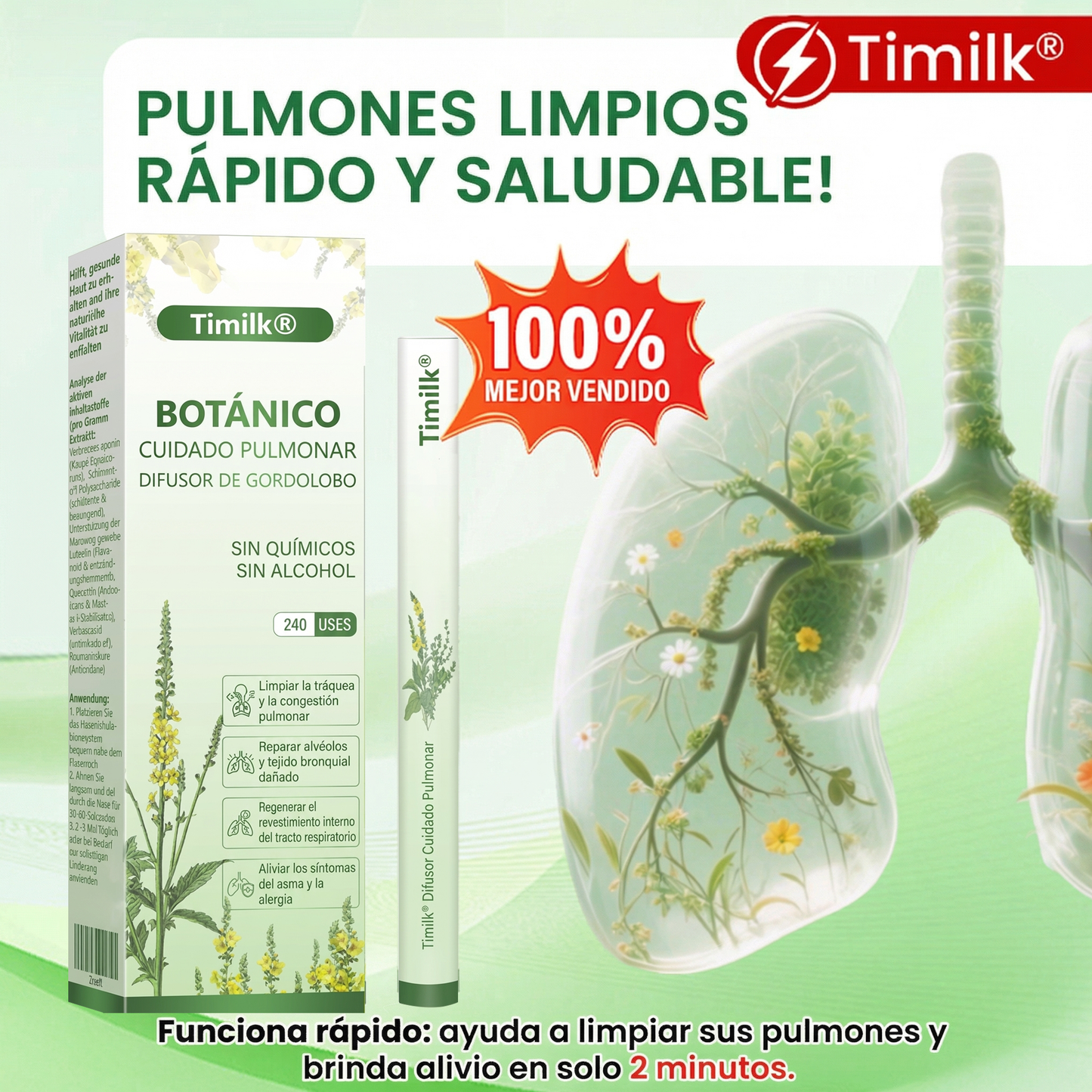 Timilk®BOTÁNICO CUIDADO PULMONAR DIFUSOR DE GORDOLOBO🌿
